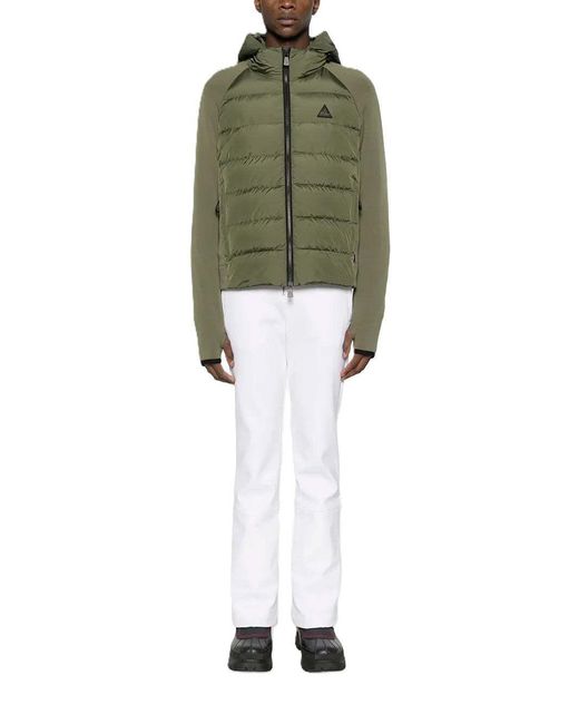 Moncler Green Polartec Zip Down Jacket for men