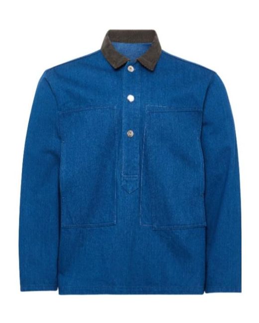 J.W. Anderson Blue Jw Anderson Patch Pocket Rugby Shirt for men