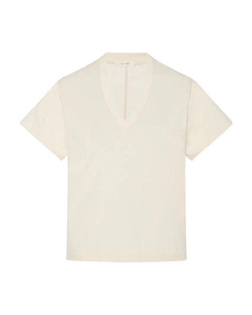 The Row White Tala V-Neck T-Shirt