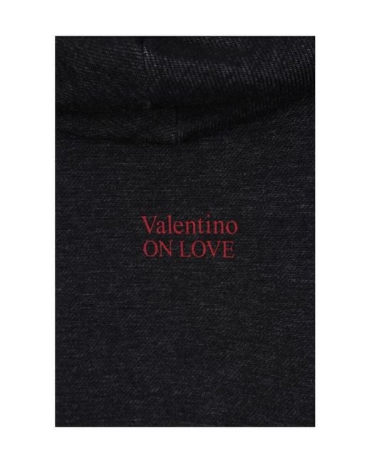 Valentino Black Moon Print Oversized Hoodie for men