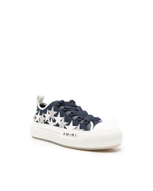 Amiri Blue Star-Patch Platform Sneakers for men
