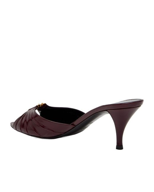 Saint Laurent Brown Embossed Leather High Heels