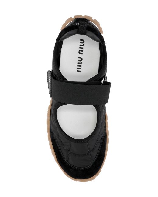 Miu Miu Black Tyre Round-Toe Ballet Flats