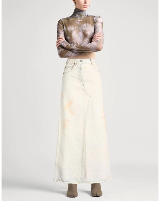 MM6 by Maison Margiela White Tie-Dyed Flared Skirt