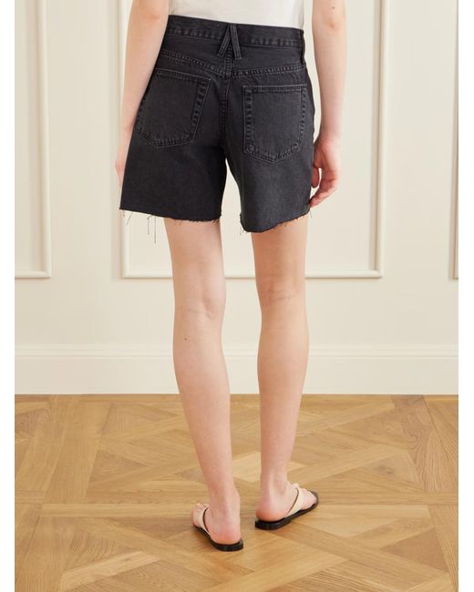 SLVRLAKE Denim Blue Sienna Frayed Denim Shorts