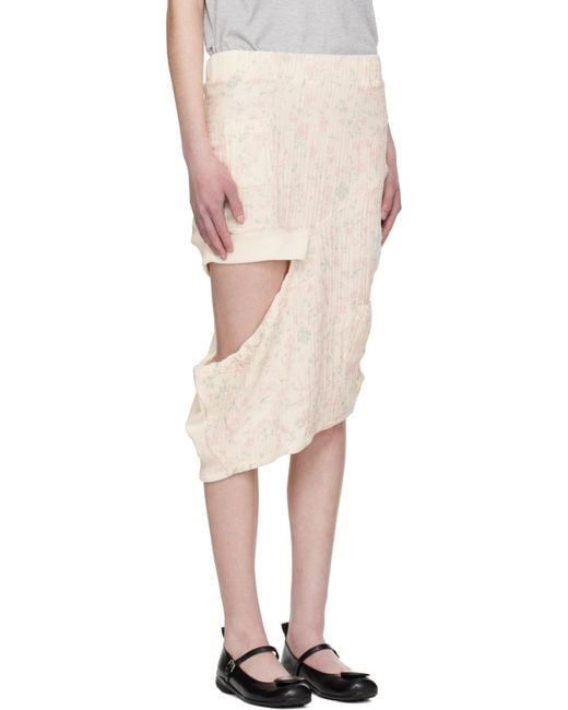 OPEN YY Natural Floral-Patterned Skirt