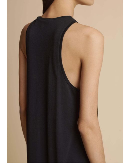 Khaite Black Vernetta V-Neck Sleeveless Maxi Dress