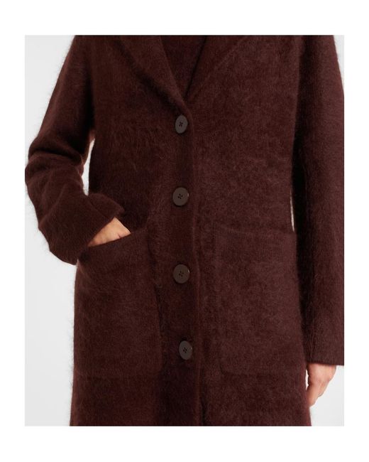 Dorothee Schumacher Purple Fluffy Statement Wool-Blend Coat
