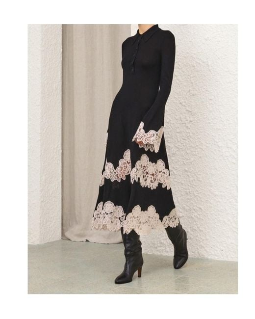 Zimmermann Black Valiant Merino Lace Dress