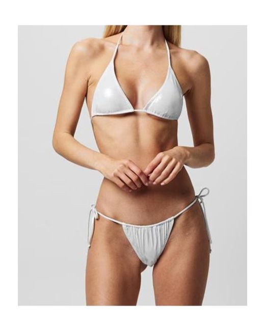 Norma Kamali White String Bikini Top