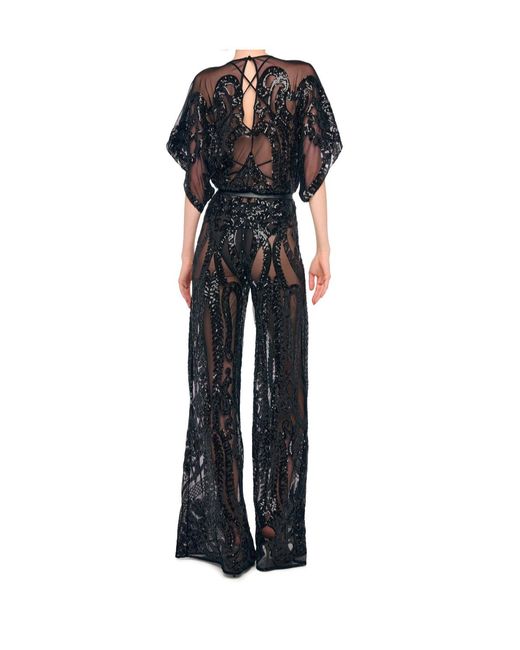 Norma Kamali Black Round-Neck Jumpsuit