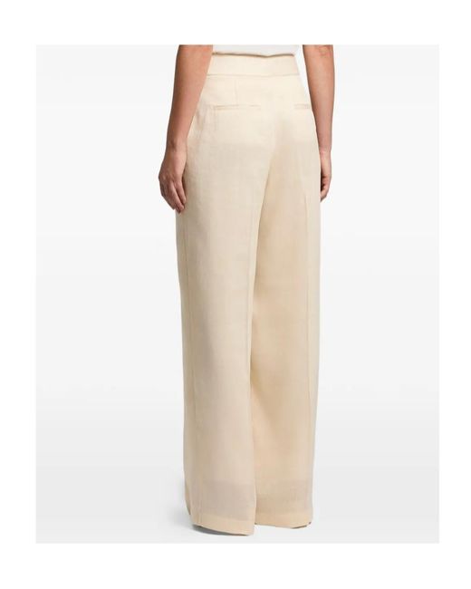 Peserico Natural Aurea Pleated Palazzo Pants