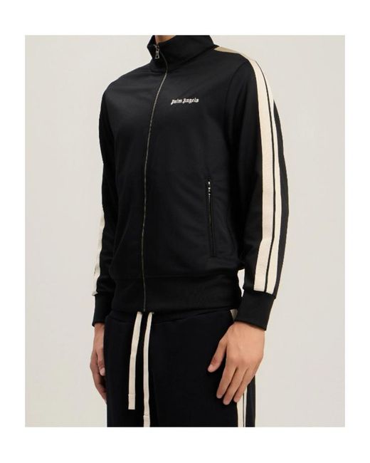 Palm Angels Black Classic Logo Track Jacket for men