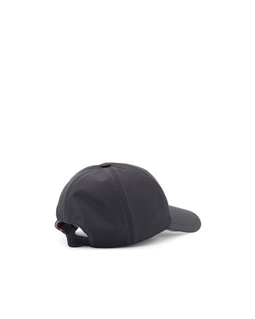 Kiton Blue Nylon Hat With Embroidered Logo On The Front for men