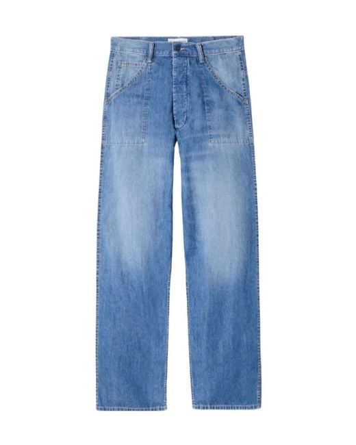 Nili Lotan Blue Patch-Pocket Jeans
