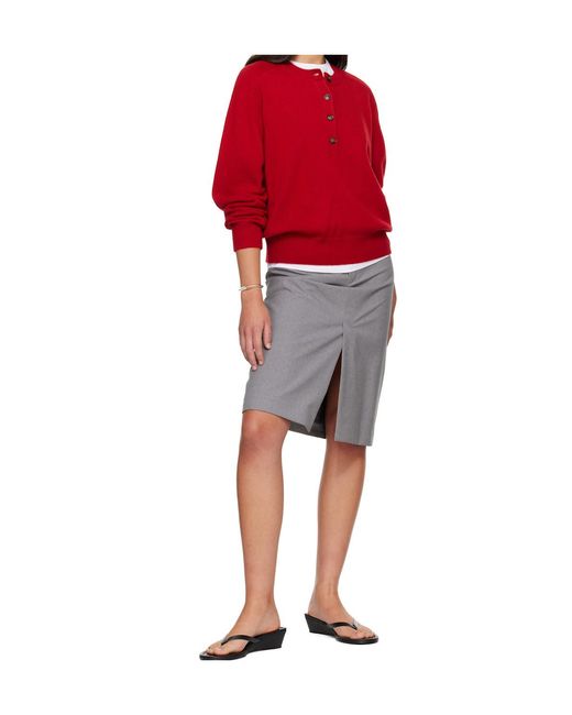 Loulou de Saison Red Four-Button Front Sweater