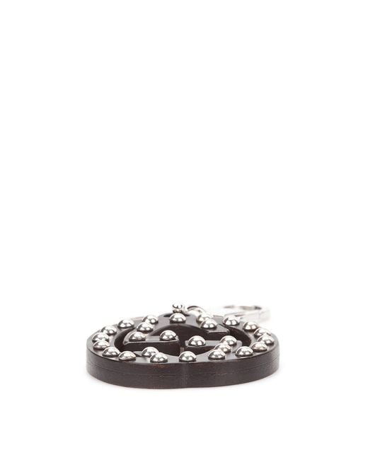 Gucci White Double G Key Chain