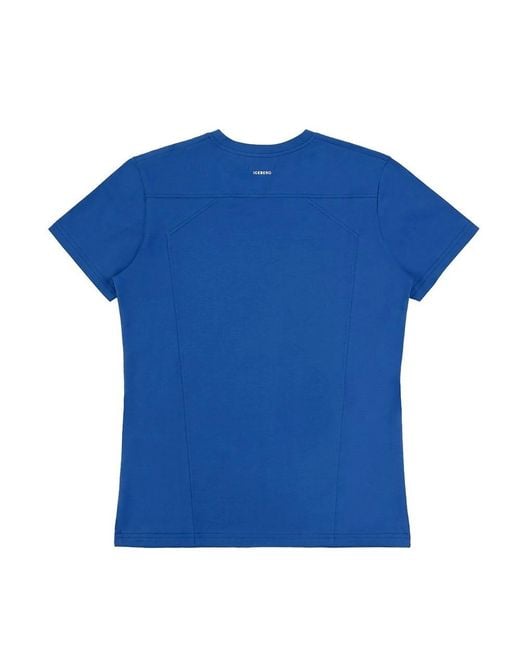 Iceberg Blue T-Shirt With Round Neck And Short Sleeves Logo for men