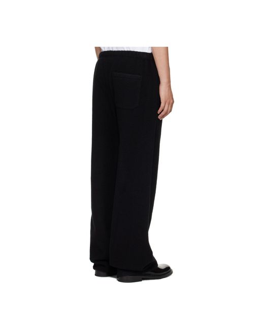 Rier Black Wool Fleece Casual Pants for men