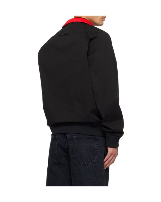 Boss Black Stand-Up Collar Button-Down Bomber Casual Jacket for men
