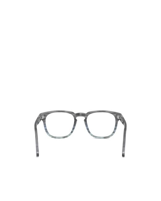 Persol Metallic Striped Square-Frame Glasses for men