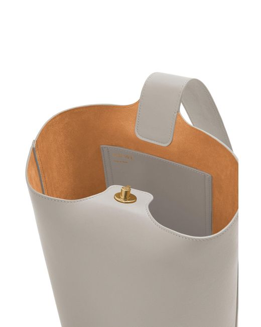 Loewe White Medium Pebble Bucket Bag
