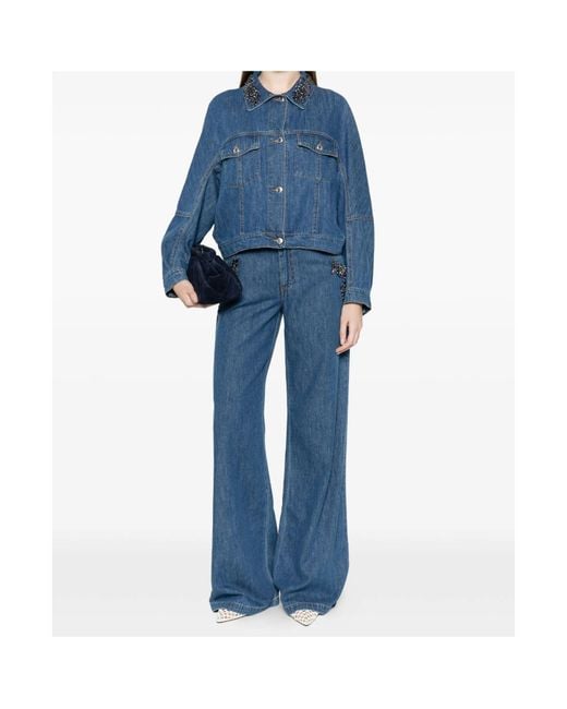 ERMANNO FIRENZE Blue Chest-Pocket Denim Jacket