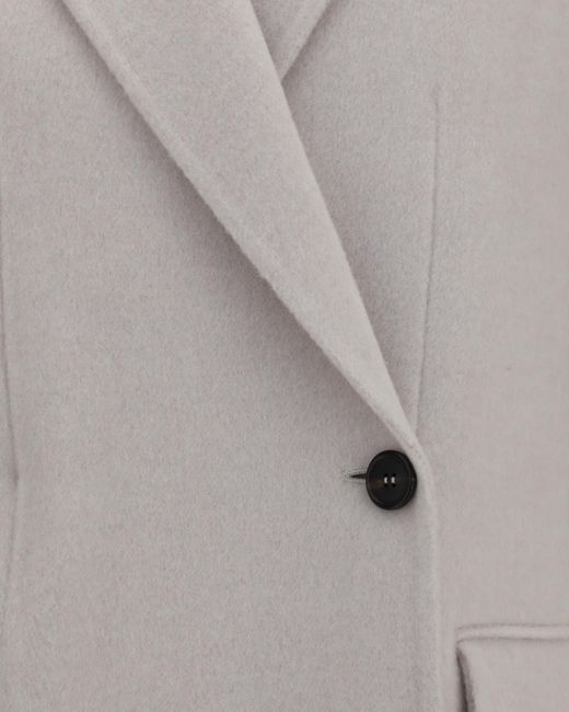 Brunello Cucinelli Gray Single-Breasted Notched-Lapels Jacket