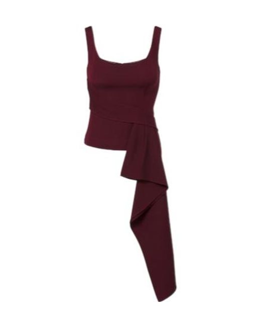 Roland Mouret Purple Draped Wool And Silk Top