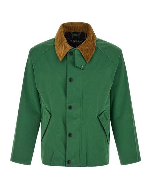 Barbour Green High-Neck Long-Sleeved Jacket for men