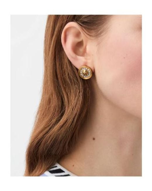 Versace Metallic Crystal Medusa Stud Earrings