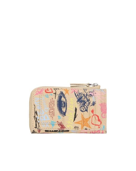 Marc Jacobs White Graphic Zip-Around Wallet