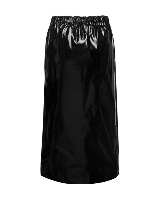Maison Margiela Black Midirock Front Slit Skirt