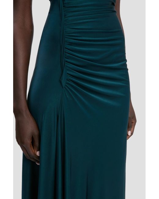 Victoria Beckham Green Asymmetric-Hem Midi Dress