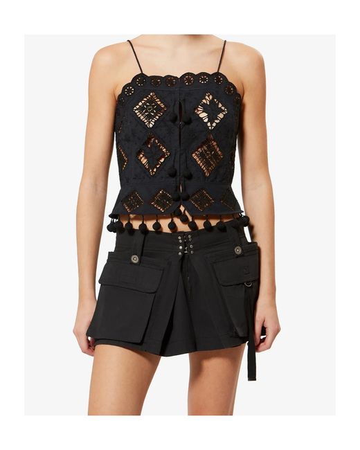 Isabel Marant Black Nelssy Fitted Tank Top