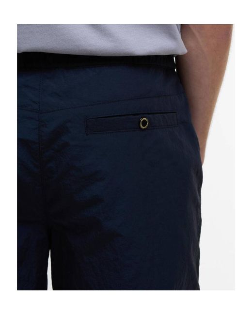 Barbour Blue Raised-Logo Shorts for men