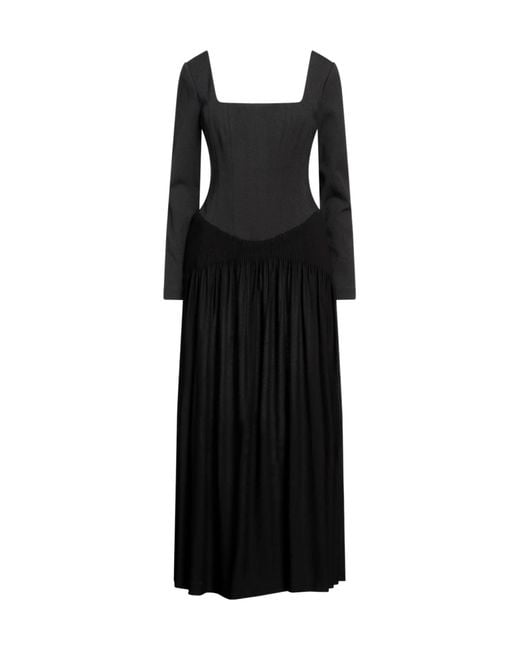 Tory Burch Black Solid Color Flare Dress