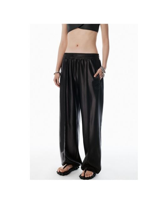 Alexander Wang Black Satin Faille Sweatpants