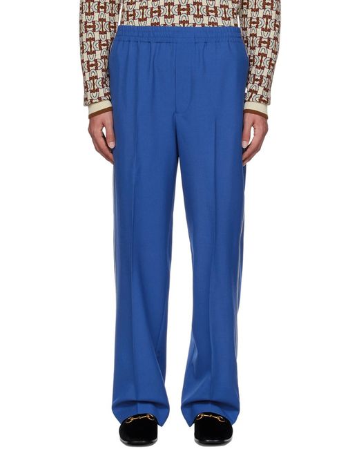 Gucci Blue Interlocking G Wide Leg Pants for men