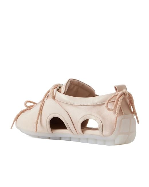 Simone Rocha Pink Suede-Trimmed Satin Sneakers