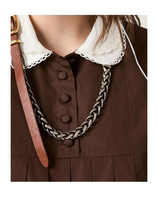 Miu Miu Brown Poplin Dress