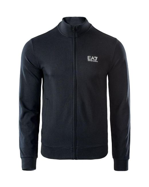 EA7 Blue Chest-Logo Lightweight Jacket for men