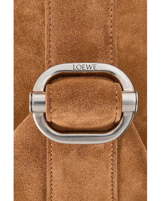Loewe Brown Loop Buckle-Detail Suede Shoulder Bag for men