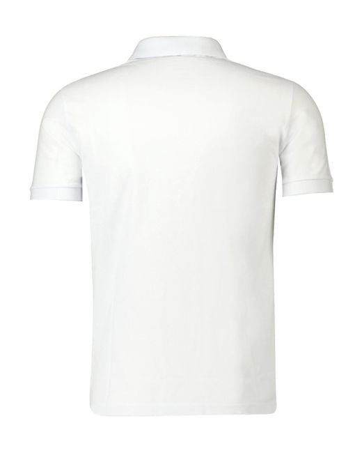Stone Island White Logo Patch Short-Sleeved Polo Shirt for men