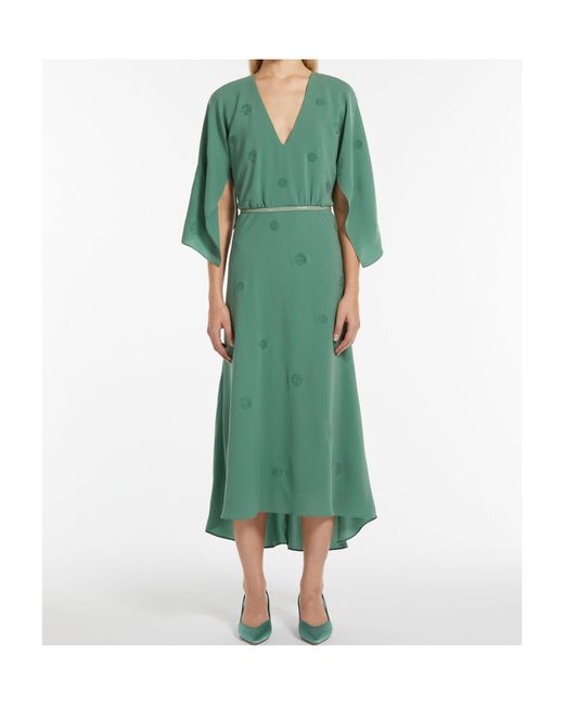 Max Mara Green Rhinestone-Embellished Dress