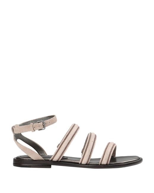 Brunello Cucinelli Black Beaded Sandals