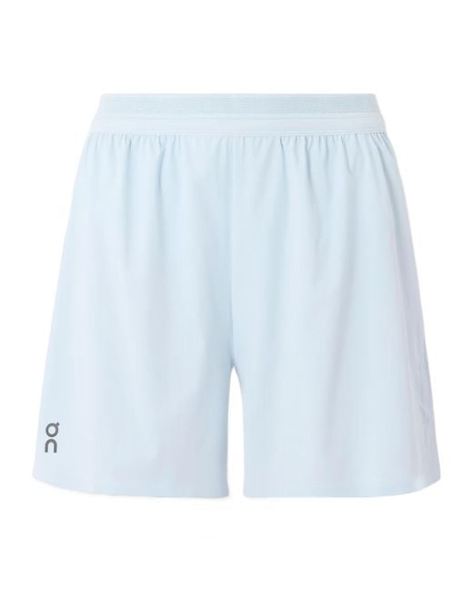On Shoes Blue Stretch Recycled Shorts