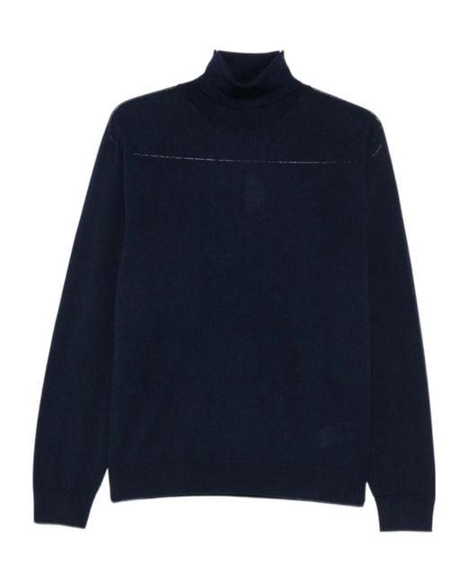 Canali Blue Roll-Neck Sweater for men