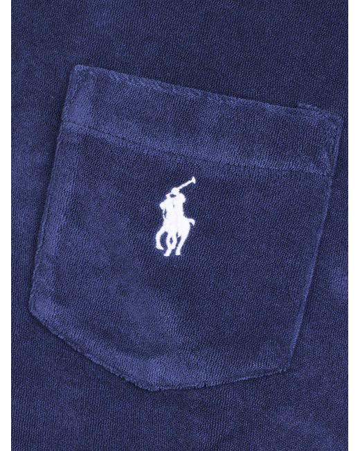 Polo Ralph Lauren Blue Terry Pocket Polo Shirt for men