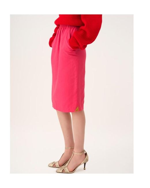 Chloé Pink Elastic-Waistband Pocket Skirt